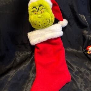 Vintage 1999 Hallmark Grinch Dr Seuss Christmas Stocking